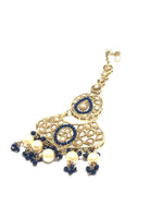 || VANI || Navy Blue Choker Necklace with Earrings & Tikka