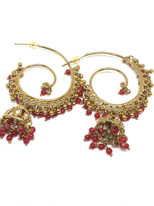 Red Gold Hoops