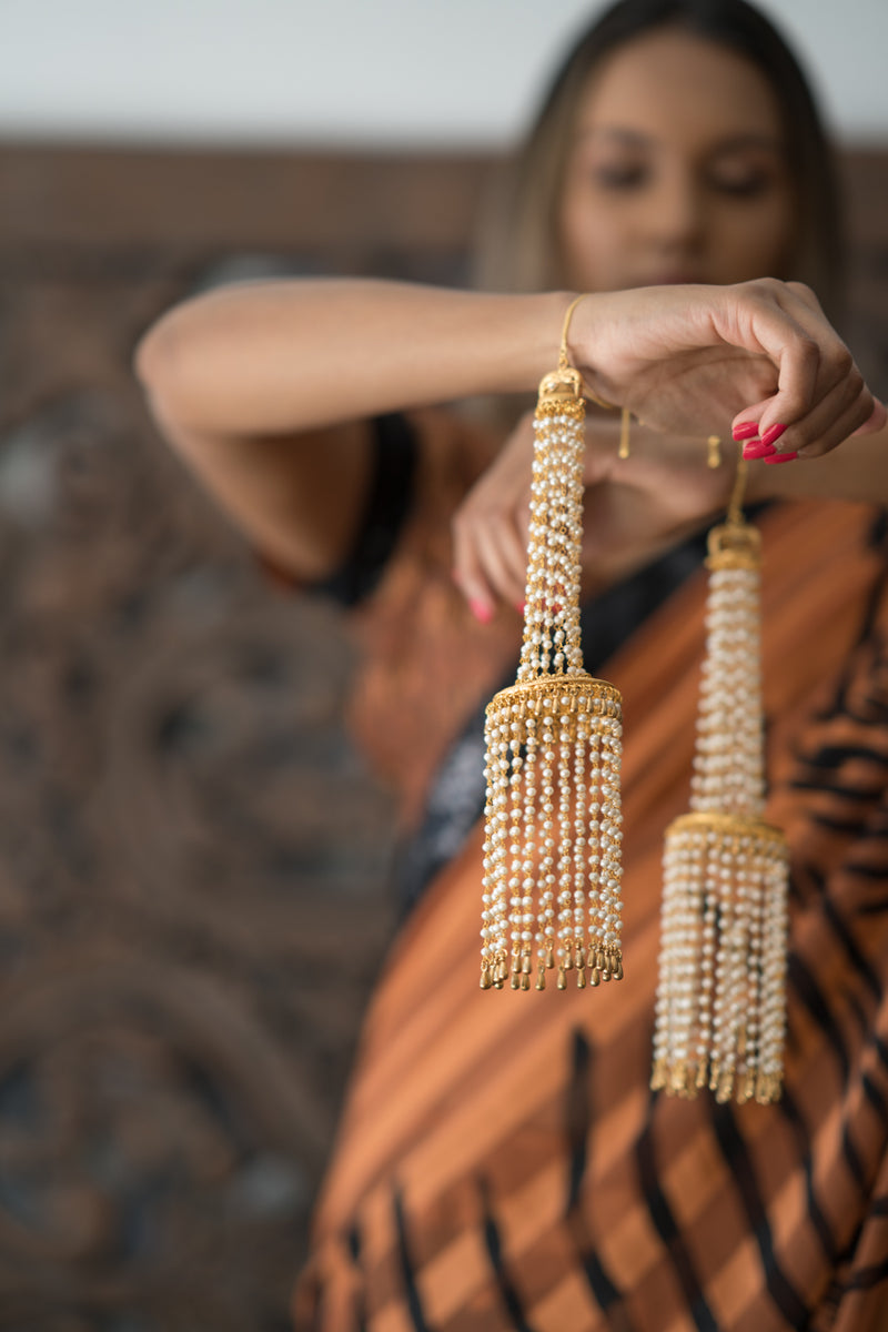 Yellow Gold Kaleera with Pearls (2 x Hand Pieces)