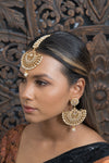 Pearl Gold Earrings & Tikka Set