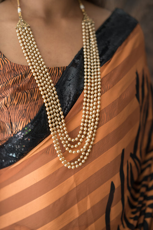 || NAH || Bronze Long Pearl Necklace/Haar Only