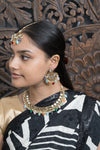 Multi-Coloured Mirror Choker Necklace with Earrings & Tikka