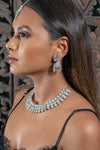 || ELITSA || Silver Necklace with Jhumka Earrings & Tikka