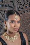 || MARI || Kundan Necklace with Earrings & Tikka