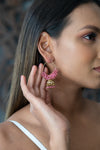 Small Jhumka Earrings with Pink Pearls