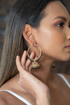 Traditional Black Hoop Jhumka Earrings