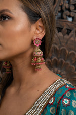 Pink Pearl Large Jhumka Earrings