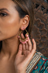 Baby Pink Hoop Bali Earrings