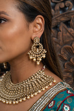 || POSY || Statement Pearl Necklace with Earrings & Tikka
