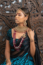 || ADELITA || Indian Bridal Set in Red with Polki Stones