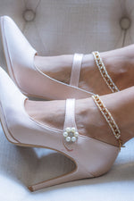 Double Neutral Beaded Anklets in Gold