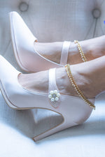 Neutral Simple Beaded Anklets in Gold