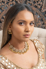 || RANGI || Gold Necklace with Earrings Set