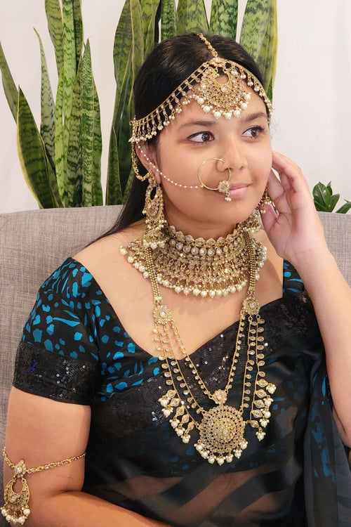 || STELLA || Indian Bridal Set Choker Set in Gold