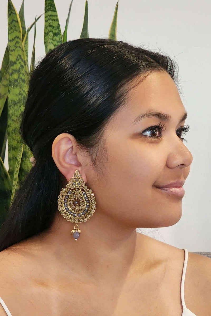 Grey Dangling Earrings