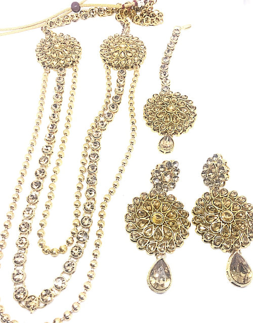 || RANI || Long Indian Necklace in Yellow Gold