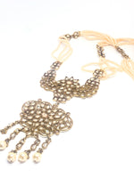 || VANI HAAR || Indian Long Necklace with peach pearls and Earrings