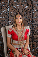 || MEERA || Indian Kundan Bridal Set in Maroon Red