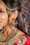 || ISHQ || Indian Bridal Set in Green with Polki Stones
