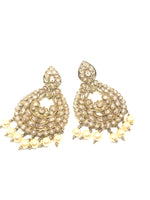 Dangling Pearl indian Earrings in Gold