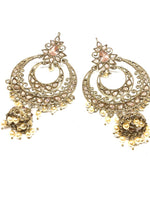 Gold & Pearl Earrings with Small Jhumkis