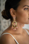 Large Dangling Dusty Pink indian Earrings