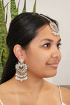 Silver Mirror Earrings & Tikka Set