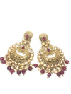 Red Bead and Gold Dangling Earrings