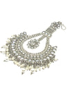 Jhoomar/Large Tikka Silver with Clear Stones & Pearls