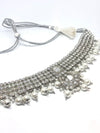 || ZOYA || Silver Necklace with Earrings & Tikka and White Pearls